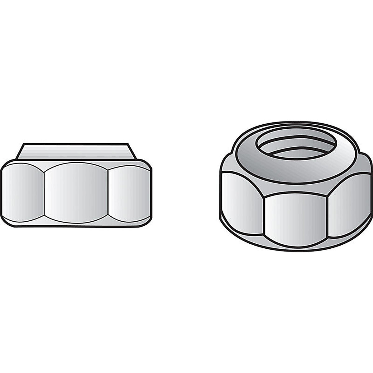 Hillman 7180153 3/8 in. Zinc-Plated Steel USS Nylon Lock Nut 100/Pack