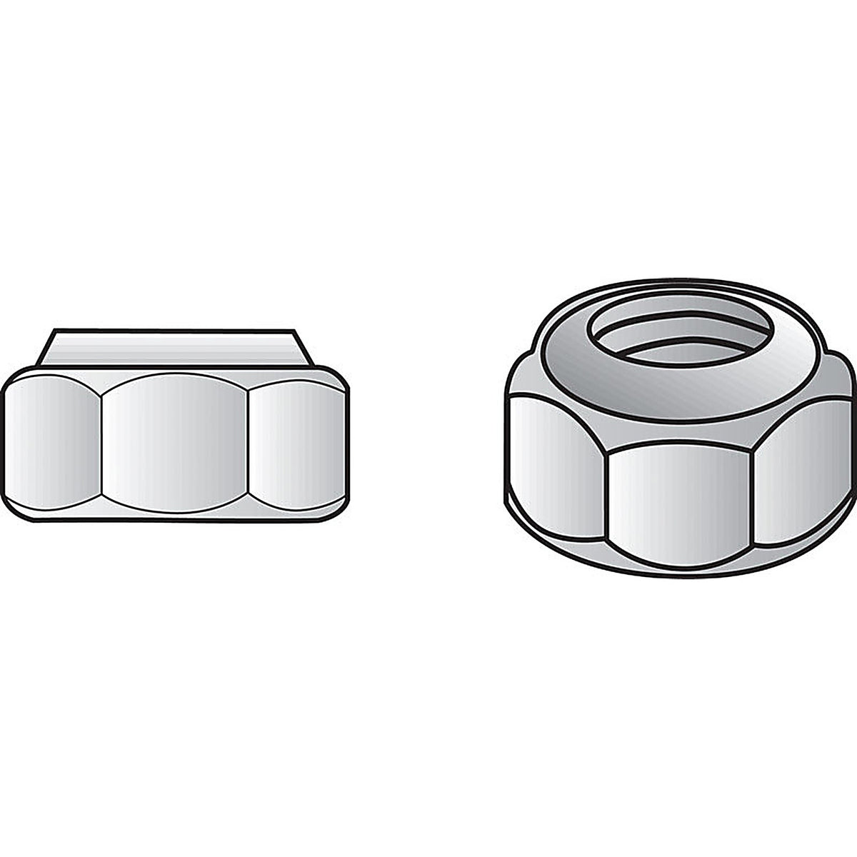 Hillman 180156 7/16 in. Zinc-Plated Steel USS Nylon Lock Nut 50/Pack