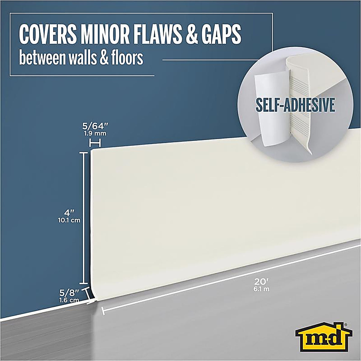 M-D 93229 20 ft. L Prefinished Almond Vinyl Wall Base