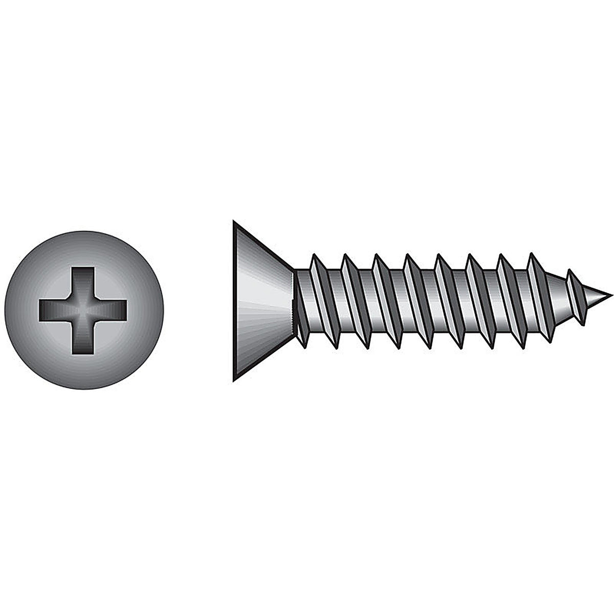 Hillman 80159 No. 6 x 1/2 in. L Phillips Flat Head Zinc-Plated Steel Sheet Metal Screws 100 1/Pack