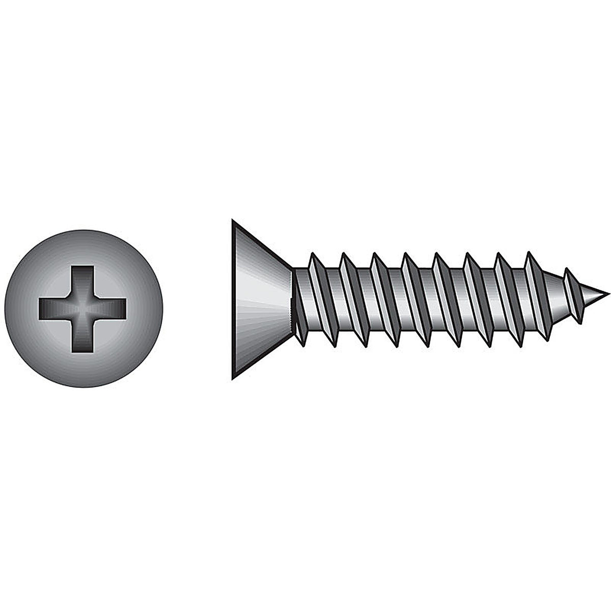 Hillman 80180 No. 8 x 1/2 in. L Phillips Flat Head Zinc-Plated Steel Sheet Metal Screws 100 1/Pack