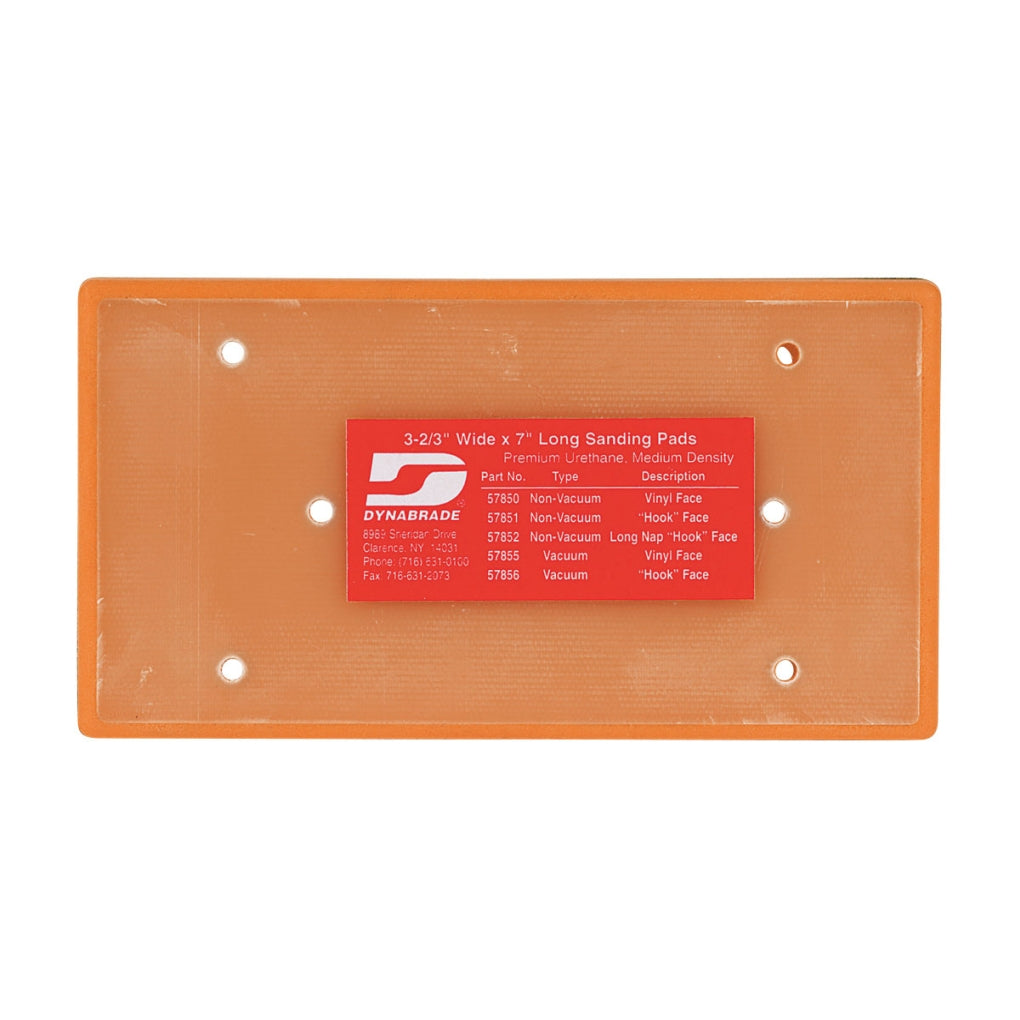 DYNABRADE 57851 3-2/3in. W x 7in. L Non-Vacuum Dynabug Disc Pad, Hook-Face, Short Nap