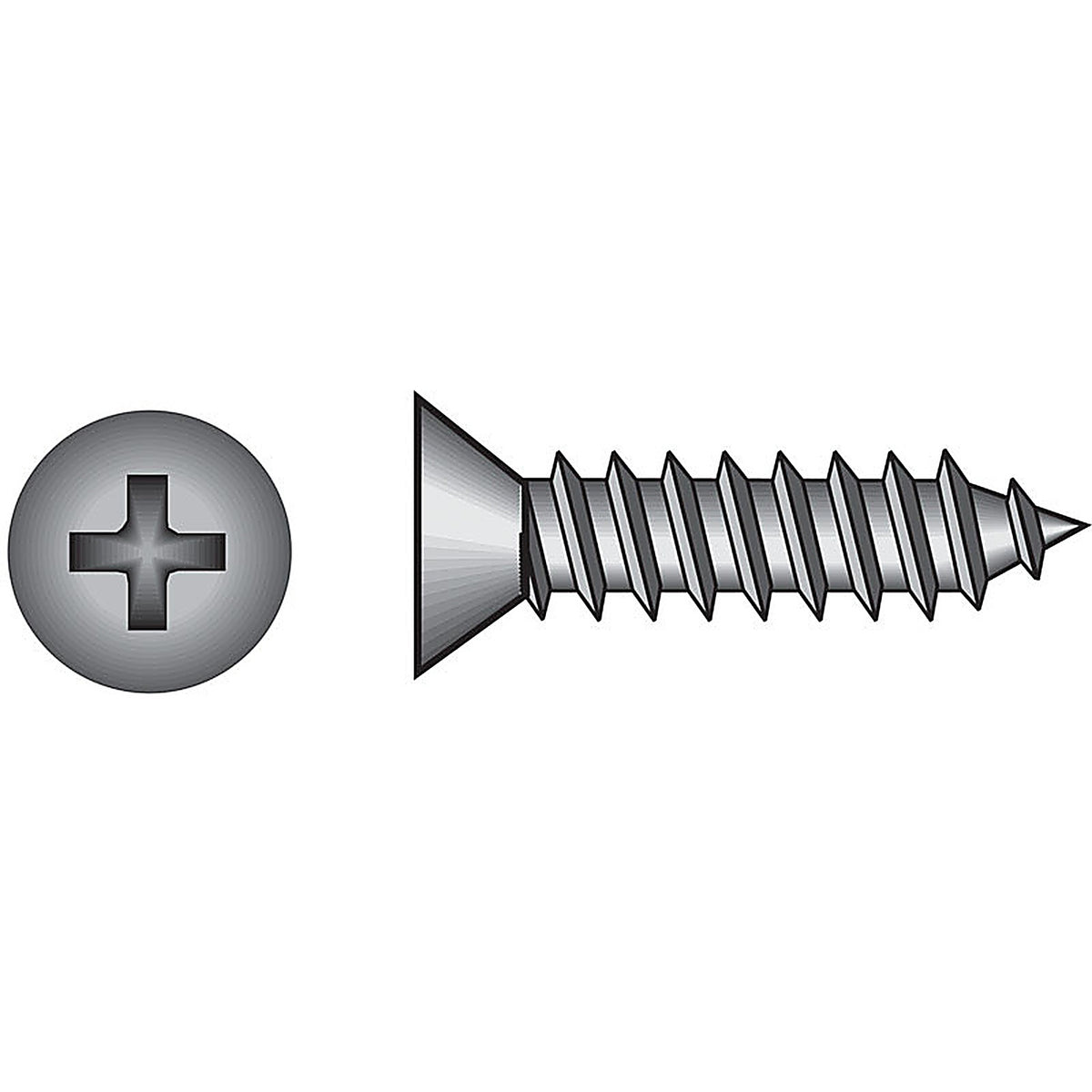 Hillman 80212 No. 10 x 1-1/2 in. L Phillips Flat Head Zinc-Plated Steel Sheet Metal Screws 100 1/Pack