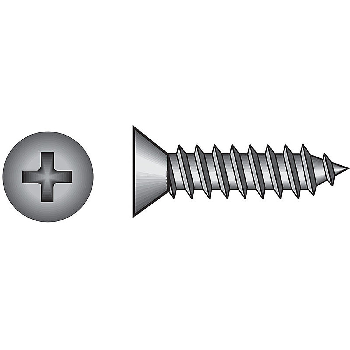 Hillman 80227 No. 12 x 1-1/2 in. L Phillips Flat Head Zinc-Plated Steel Sheet Metal Screws 100 1/Pack