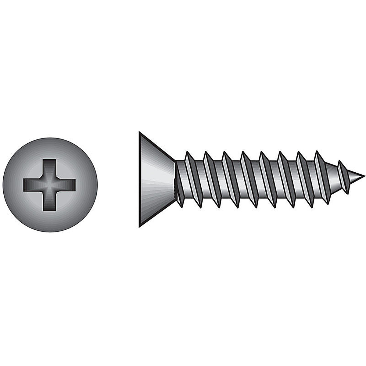 Hillman 80198 No. 8 x 2 in. L Phillips Flat Head Zinc-Plated Steel Sheet Metal Screws 100/Pack