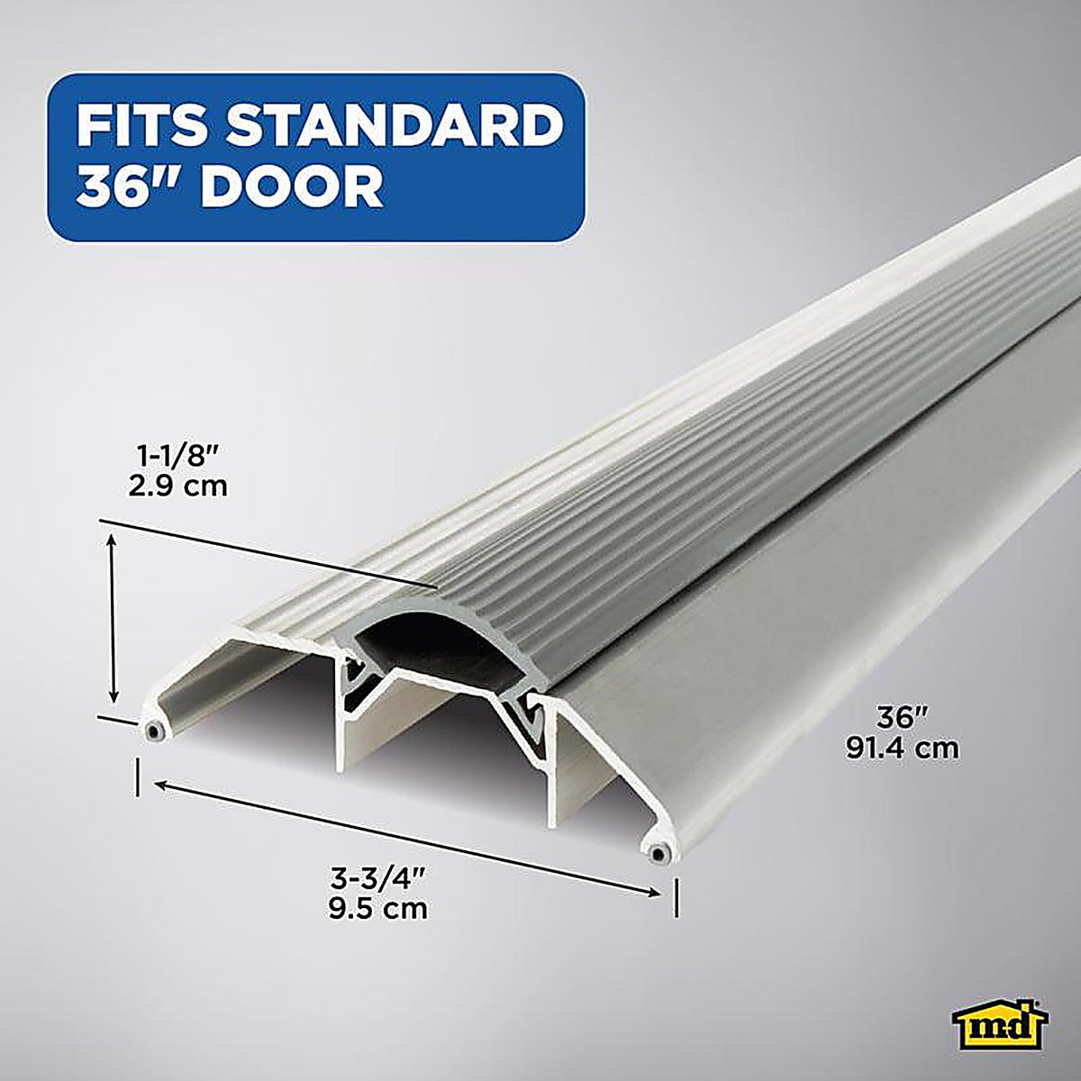 M-D 8029 1.125 H x 3.75 in. W x 36 in. L Bronze Aluminum Deluxe High Threshold Silver