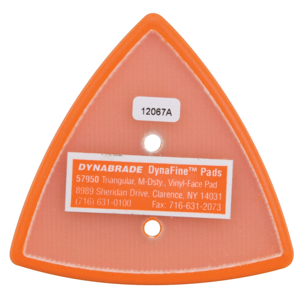 DYNABRADE 57950 2-7/8in. W x 3-1/8in. L Non-Vacuum Dynafine Triangular Disc Pad, Vinyl-Face