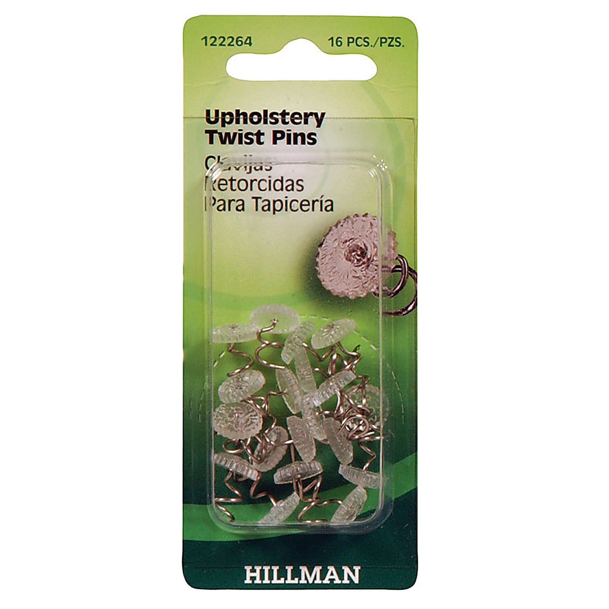 Hillman 122264 7/16 in. L Silver Furniture Twist Pins Screw Shank Plastic 16/Pack Steel