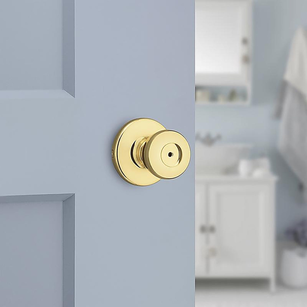Kwikset 93001-876 Mobile Home Polished Brass Steel Privacy Knob 3 Right or Left Handed