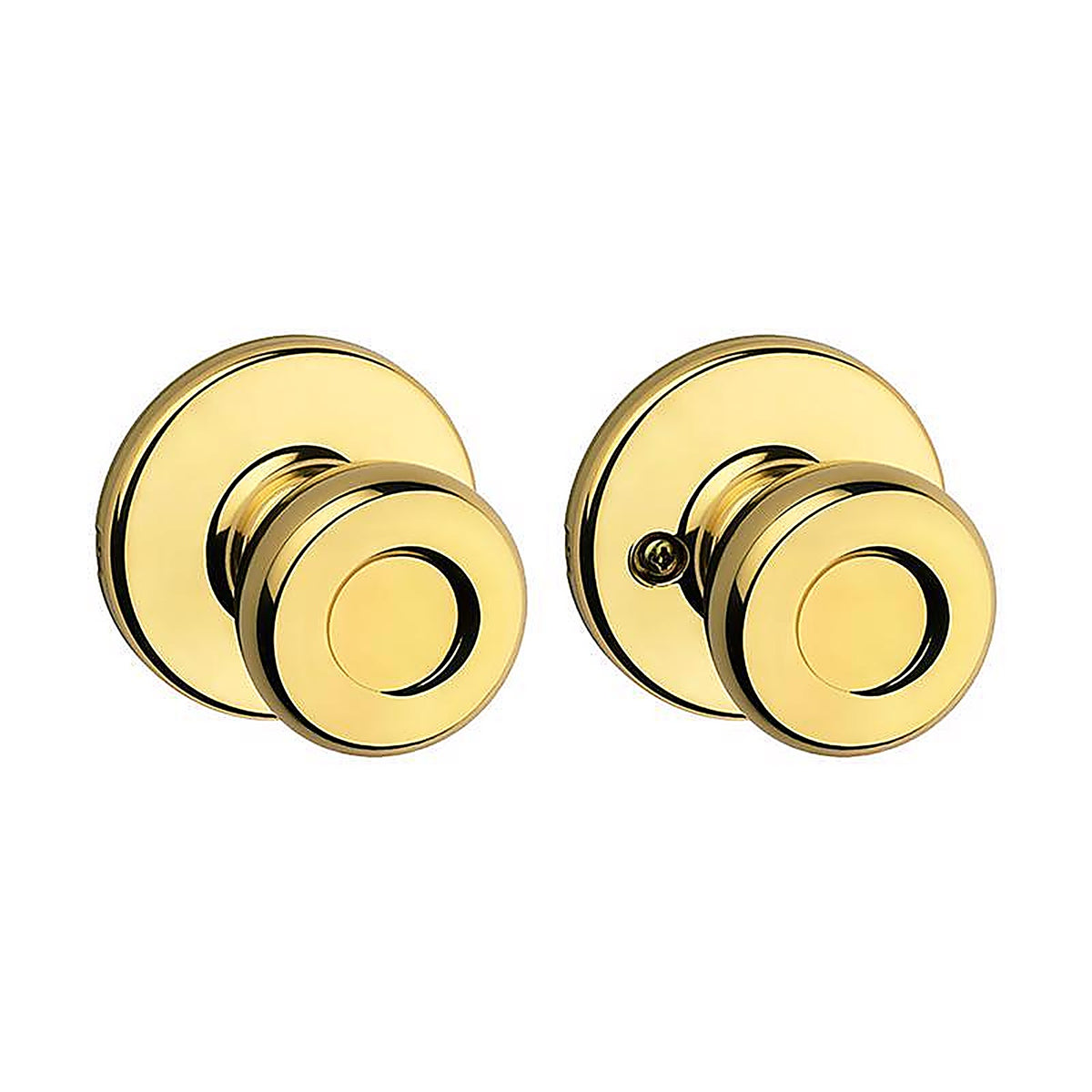 Kwikset 92001-513 Tylo Polished Brass Steel Passage Door Knob 3 Right or Left Handed