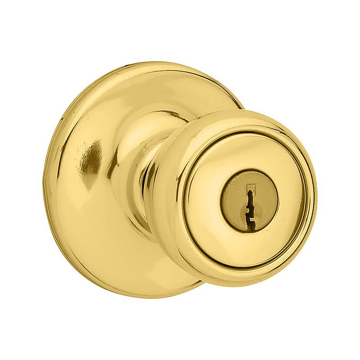 Kwikset 94002-825 Mobile Home Polished Brass Entry Knobs ANSI/BHMA Grade 3 1-3/4 in.