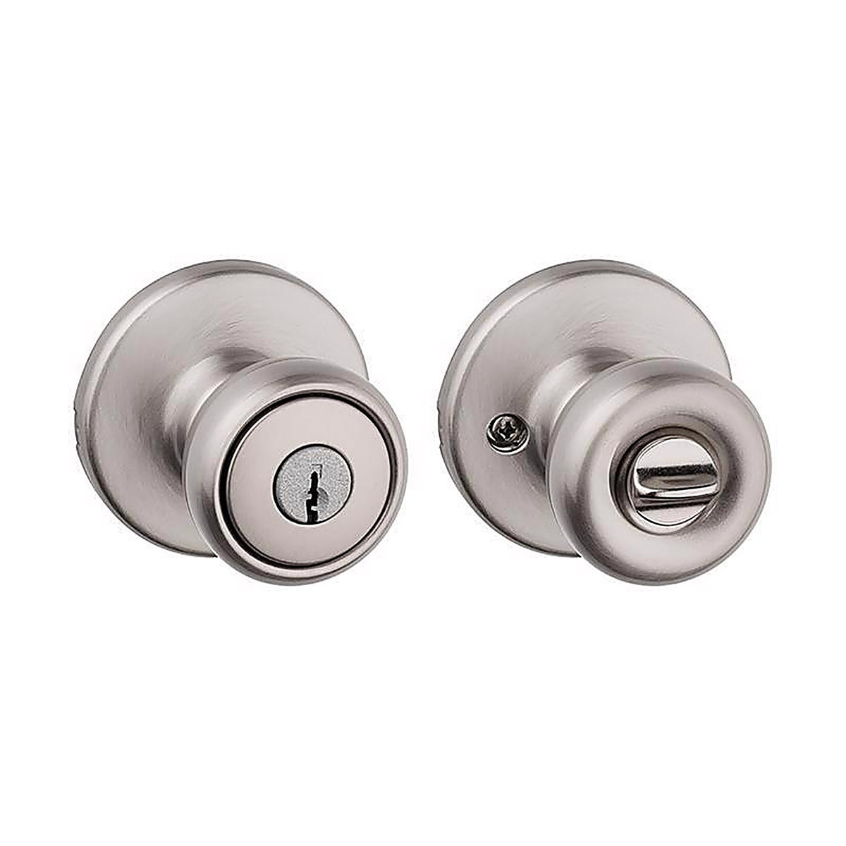 Kwikset 94002-826 Polo Satin Nickel Entry Knobs ANSI/BHMA Grade 3 1-3/4 in.