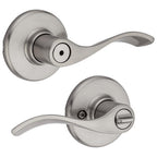 Kwikset 93001-882 Balboa Satin Nickel Steel Privacy Lever 3 Right or Left Handed