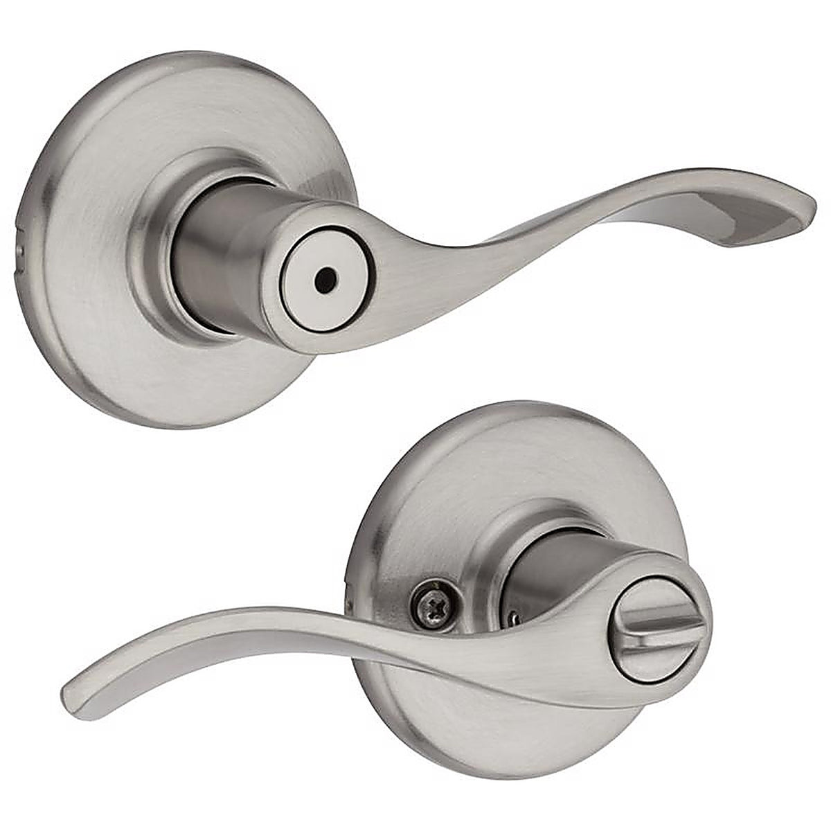 Kwikset 93001-882 Balboa Satin Nickel Steel Privacy Lever 3 Right or Left Handed