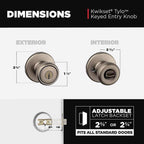 Kwikset 94002-827 Tylo Antique Brass Entry Knobs ANSI/BHMA Grade 3 1-3/4 in.