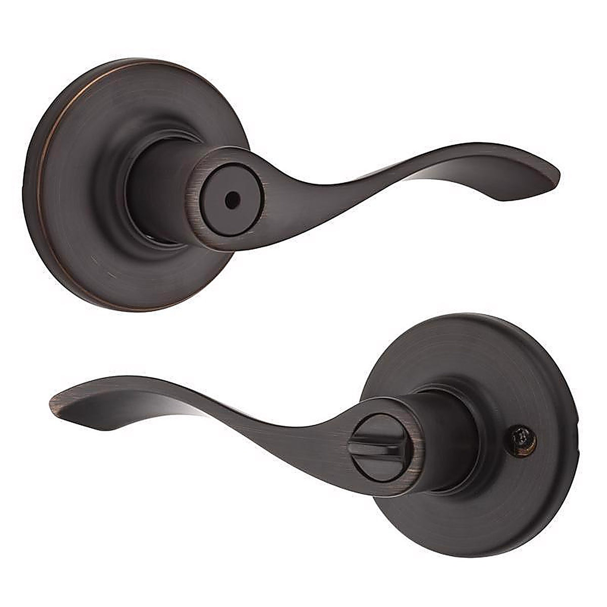 Kwikset 93001-883 Balboa Venetian Bronze Steel Privacy Lever 3 Right or Left Handed