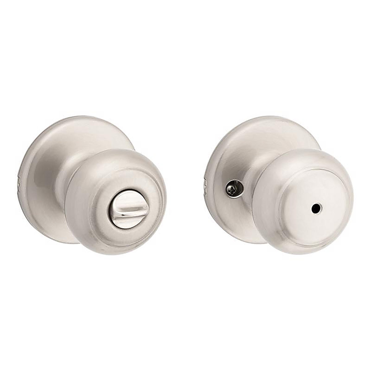 Kwikset 93001-866 Cove Satin Nickel Steel Privacy Knob 3 Right or Left Handed