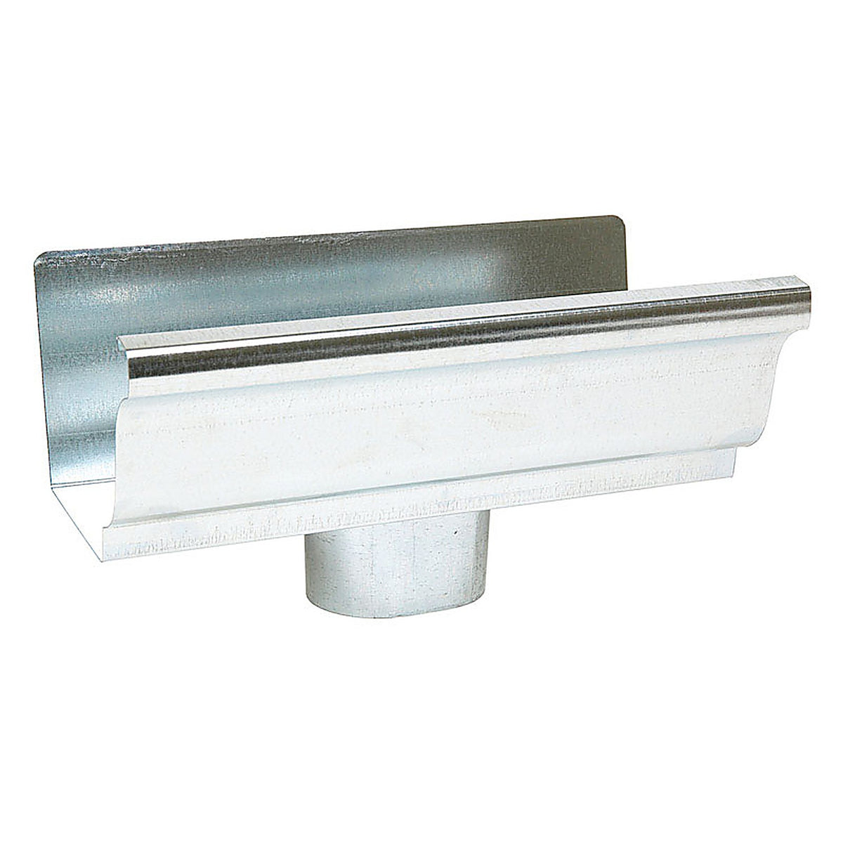 Amerimax 29010 6.5 in. H x 10 in. W x 5.5 in. L Metallic Galvanized Steel K End w/Drop