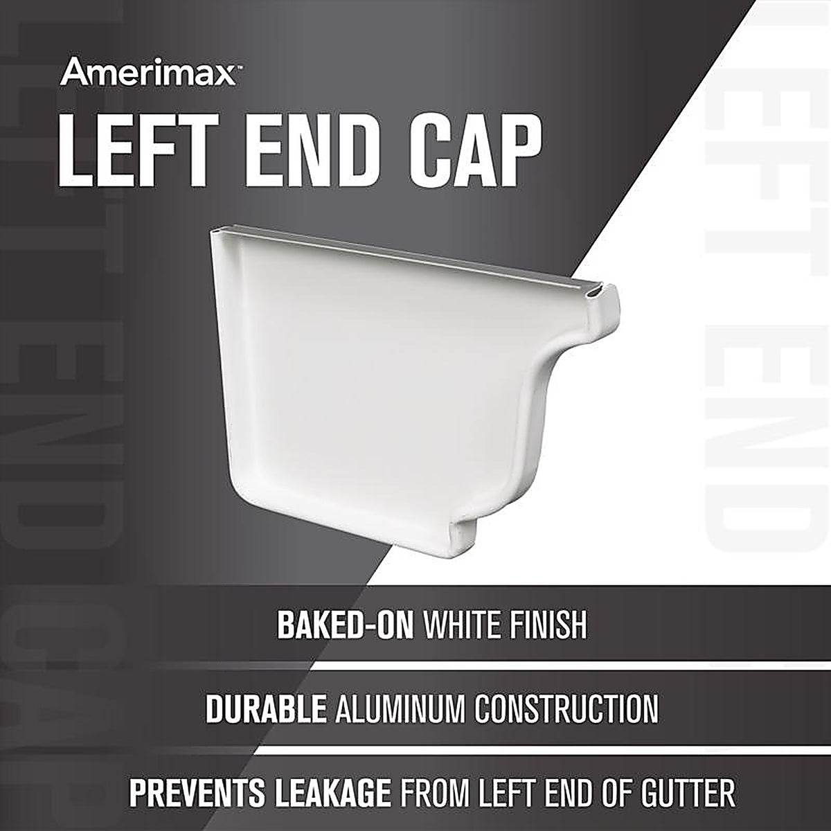 Amerimax 27205 5 in. H x 5 in. W x 5 in. L White Aluminum K Left End Cap