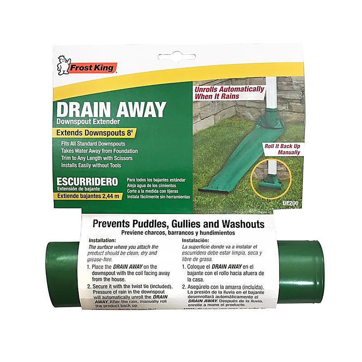 Frost King DE200 Drain Away 84 in. W X 96 in. L Green Plastic K Downspout Extension