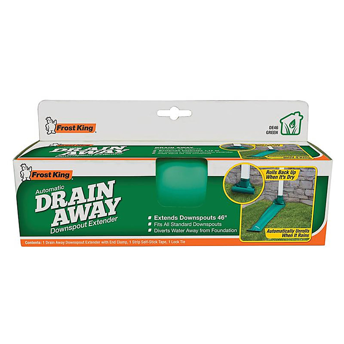 Frost King DE46 Drain Away 0.25 in. H x 6 in. W x 4 ft. L Green Plastic Downspout Extension