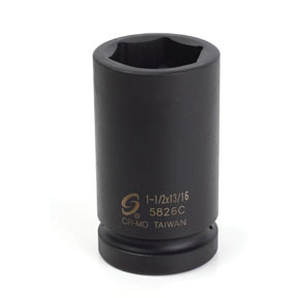 Sunex Tools - 5826C - 1 Inch Drive Budd Wheel Impact Socket 1-1/2 Inch X 13/16 Inch