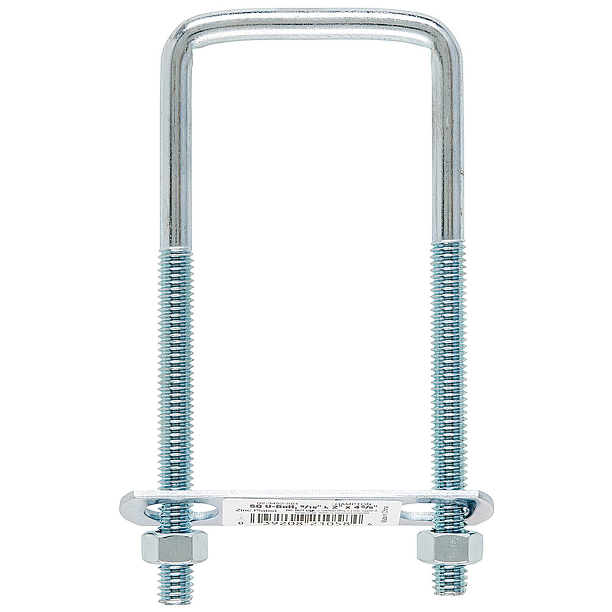 Hampton 02-3452-501 5/16 in. x 2 in. W x 4-3/4 in. L Coarse Zinc-Plated Steel Square Bend U Bolt