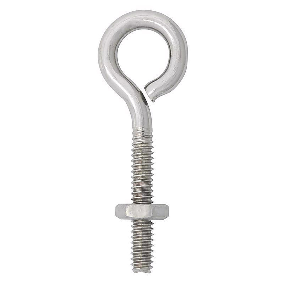 Hampton 02-3456-433 3/16 in. x 2 in. L Stainless Stainless Steel Eyebolt Nut Included