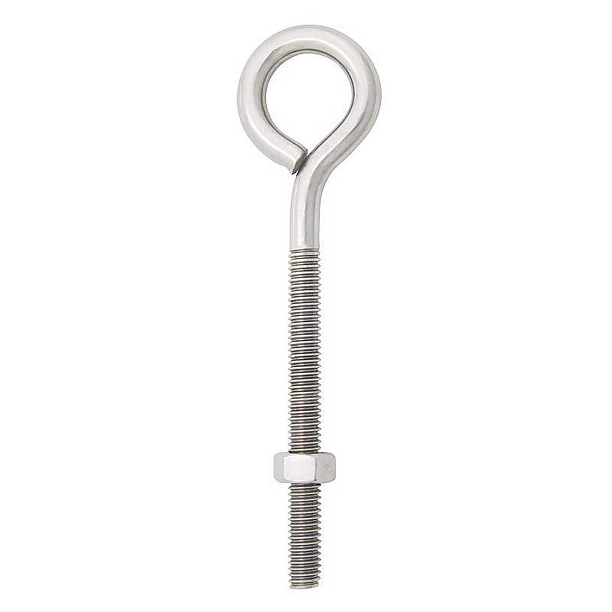 Hampton 02-3456-447 5/16 in. x 5 in. L Stainless Stainless Steel Eyebolt Nut Included