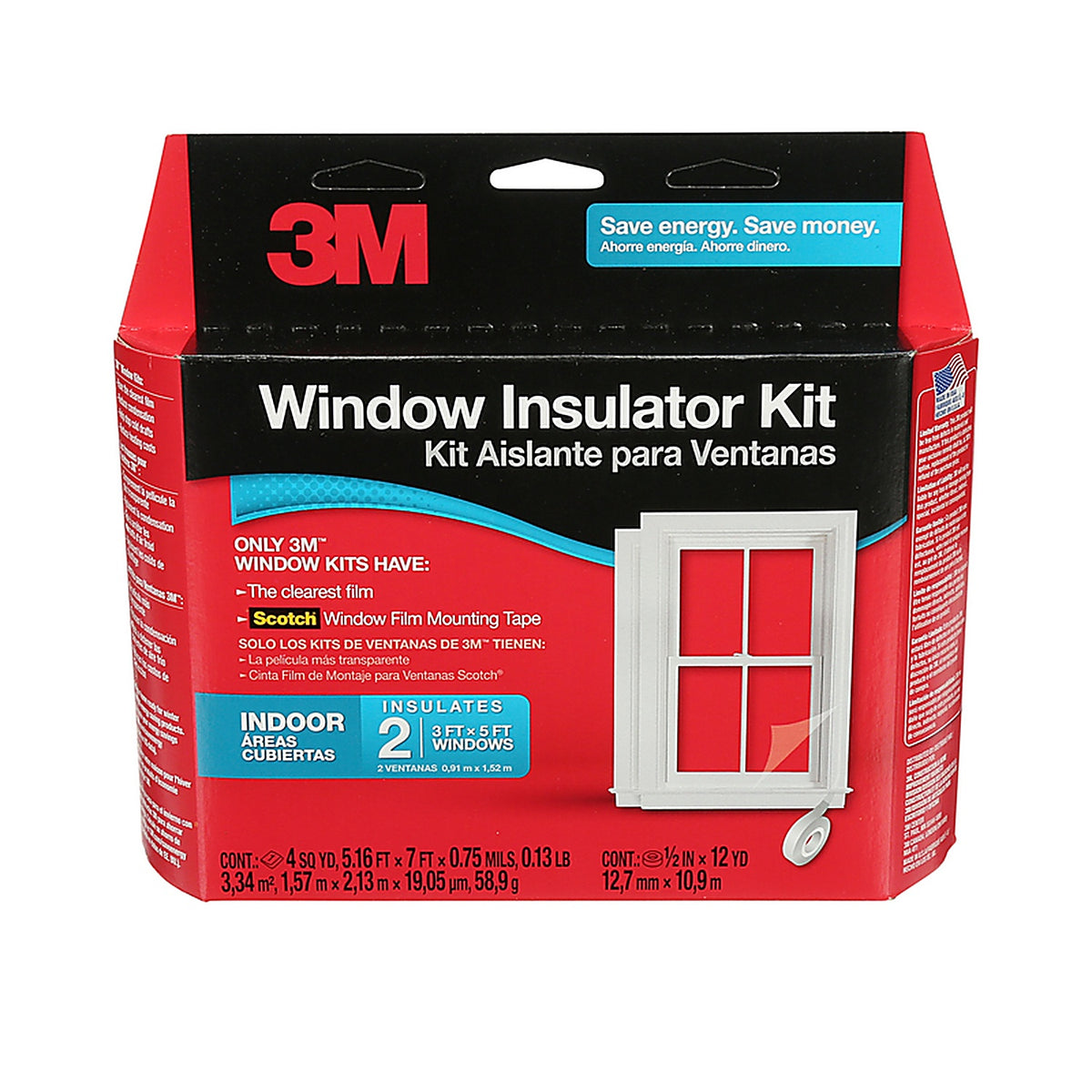 3M 2120W6 Clear Indoor Window Film Insulator Kit 62 in. W x 84 in. L