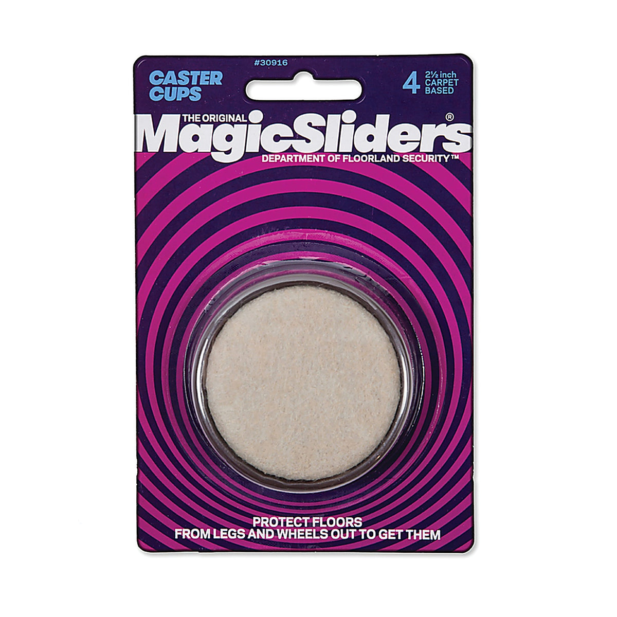 Magic Sliders - 30916 - Carpet Based Caster Cups Oatmeal Round 2-1/2 In. W X 2-1/2 In. L 4 Pack