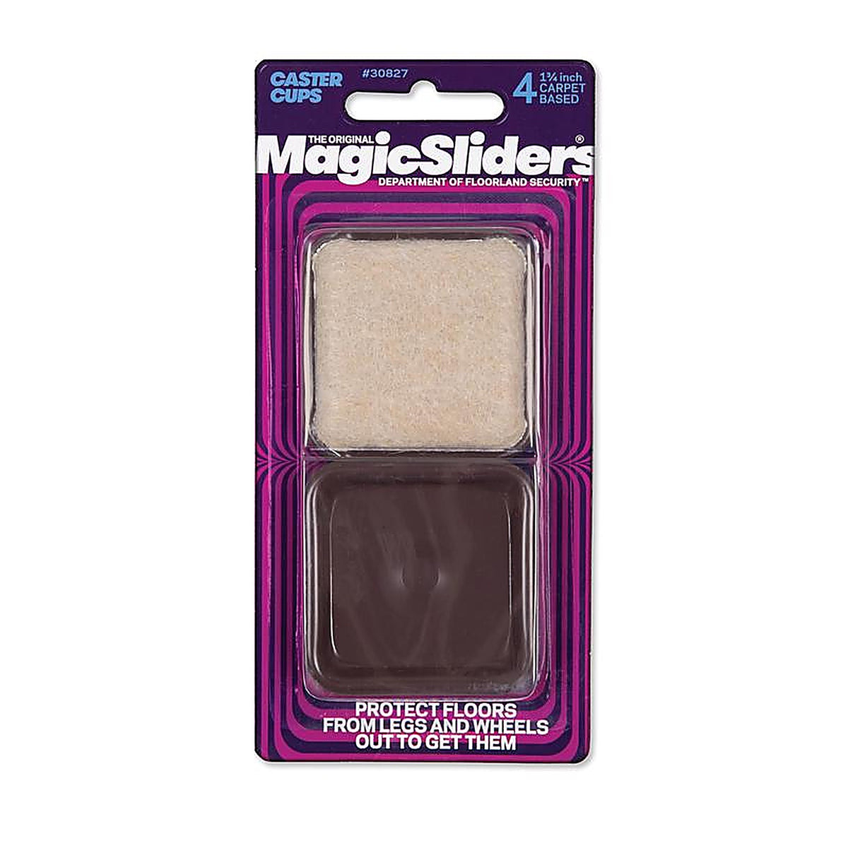 Magic Sliders - 30827 - Plastic Caster Cup Brown Square 1-3/4 In. W X 1-3/4 In. L 4 Pack