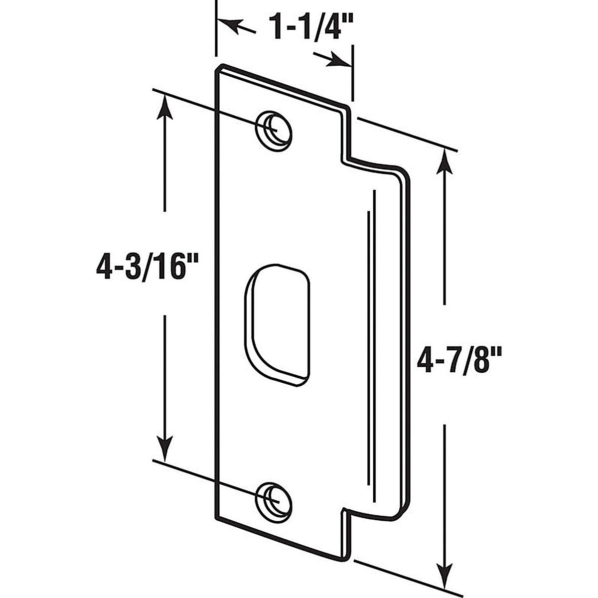 Prime-Line U9483 4.875 in. H x 1.25 in. L Brushed Stainless Steel Steel Standard Commercial Strike