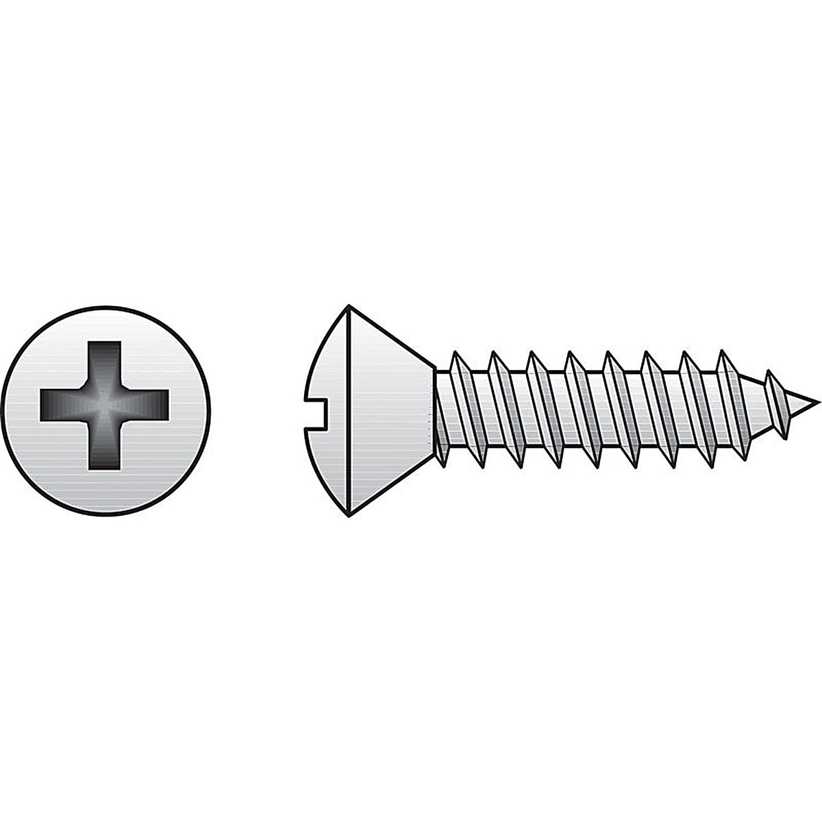 Hillman - 0823604 - No. 4 Ga. X 1/2 In. L Phillips Oval Head Sheet Metal Screws 100 Pack