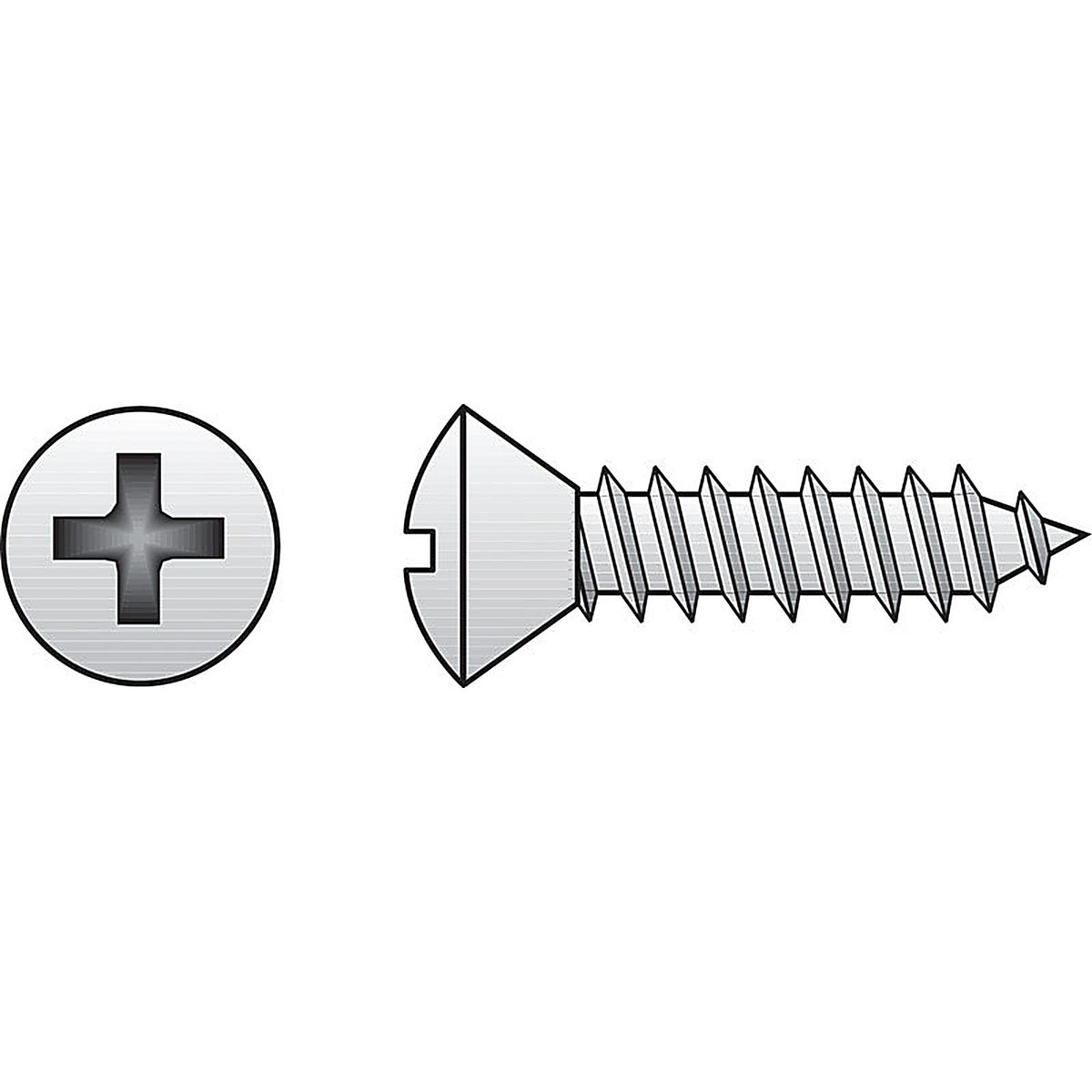 Hillman 823626 No. 6 x 1 in. L Phillips Oval Head Stainless Steel Sheet Metal Screws 100 1/Pack