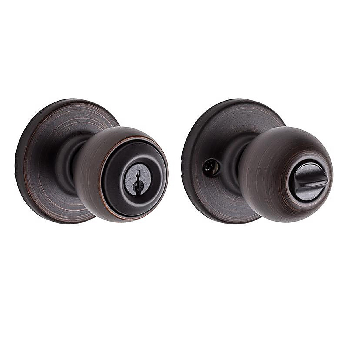 Kwikset 94002-822 Polo Venetian Bronze Entry Knobs ANSI/BHMA Grade 3 1-3/4 in.