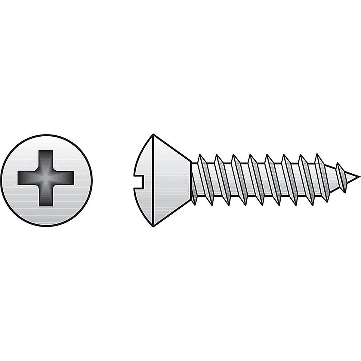 Hillman 823692 No. 10 x 1 in. L Phillips Oval Head Stainless Steel Sheet Metal Screws 100 1/Pack