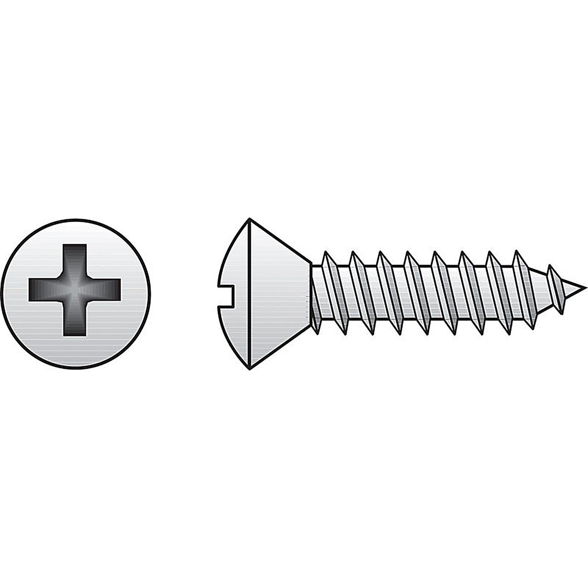 Hillman - 0823718 - No. 12 Ga. X 1-1/4 In. L Phillips Oval Head Sheet Metal Screws 100 Pack