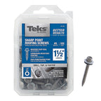 Teks 21404 No. 9 Sizes x 1-1/2 in. L Self-Tapping Hex Washer Head Steel Self- Drilling Screws 100 lb.