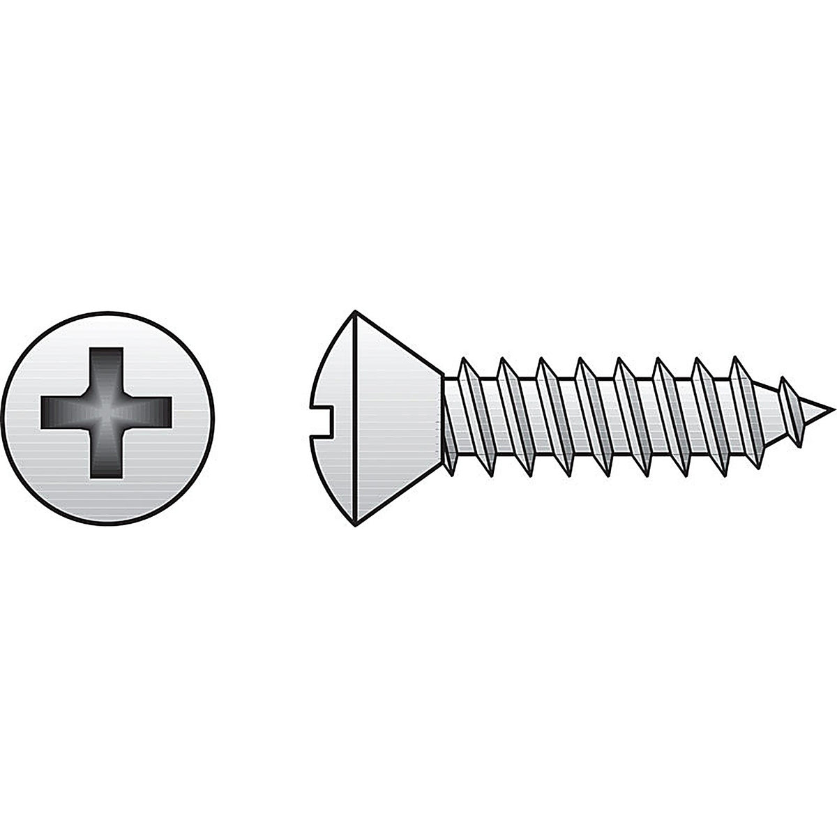 Hillman - 0823742 - No. 14 Ga. X 1-1/2 In. L Phillips Oval Head Sheet Metal Screws 100 Pack