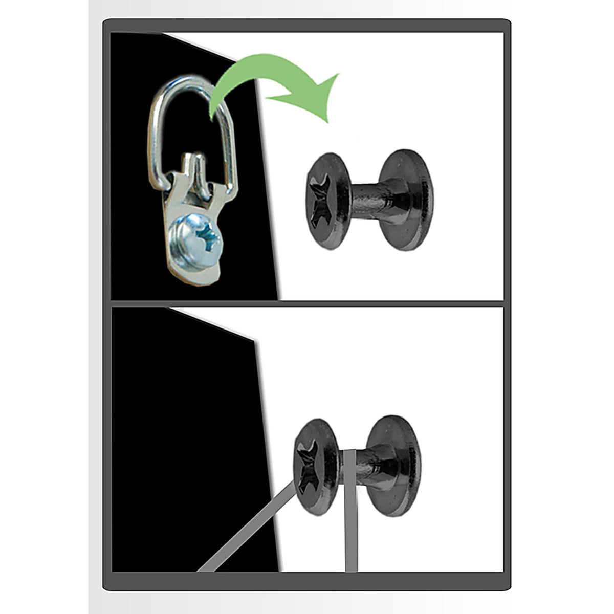 Hangman BCD-2 Black Hanger 100 lb. Double Headed Hanger 2 each