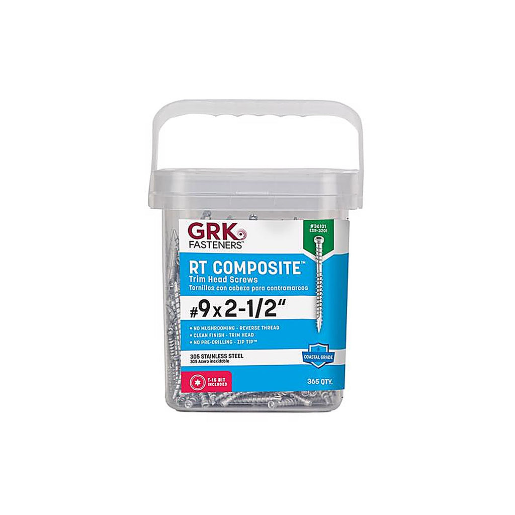 GRK Fasteners 36101 RT Composite No. 9 x 2-1/2 in. L Star Screws 365/Pack