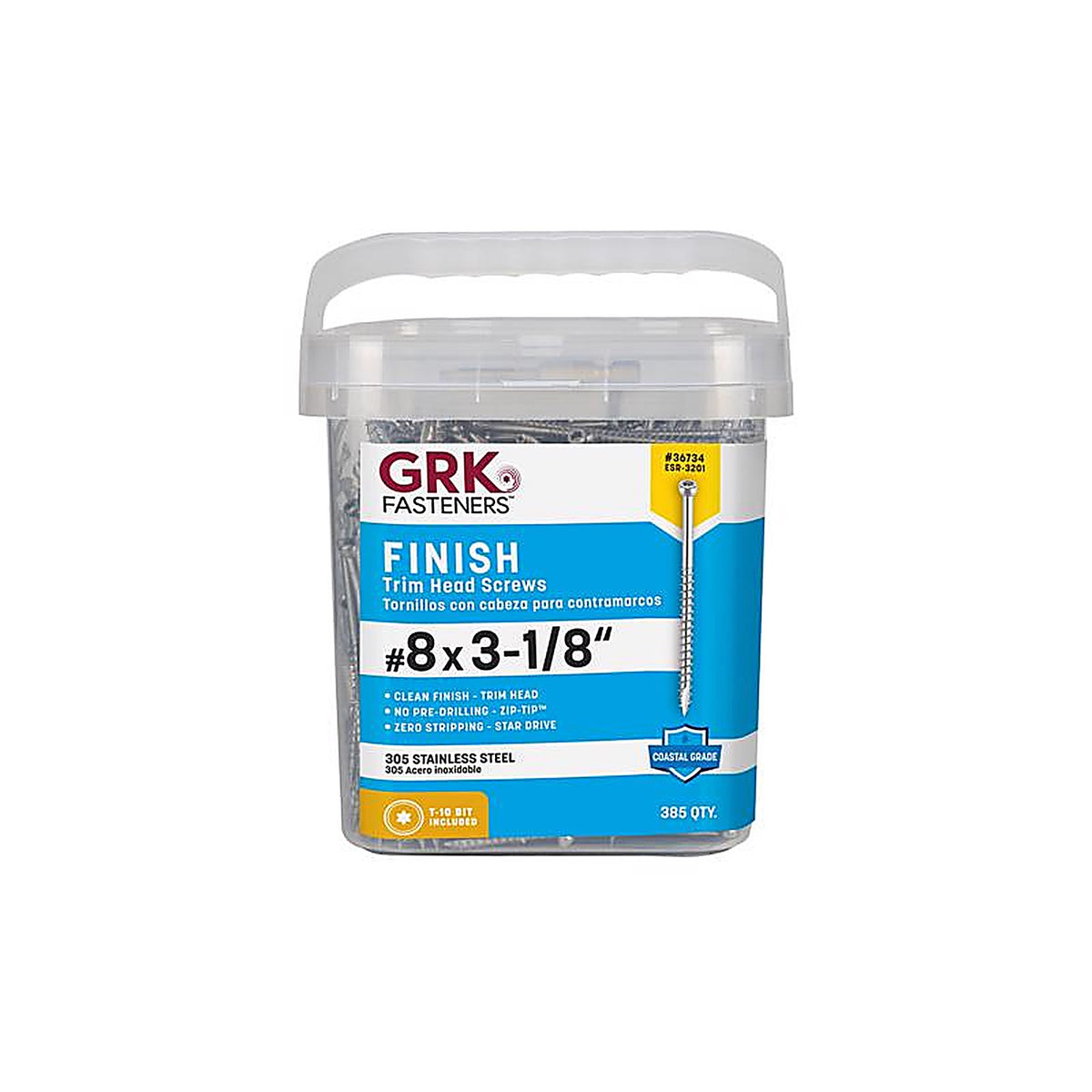 GRK Fasteners 36734 No. 8 x 3-1/8 in. L Star Screws 385/Pack