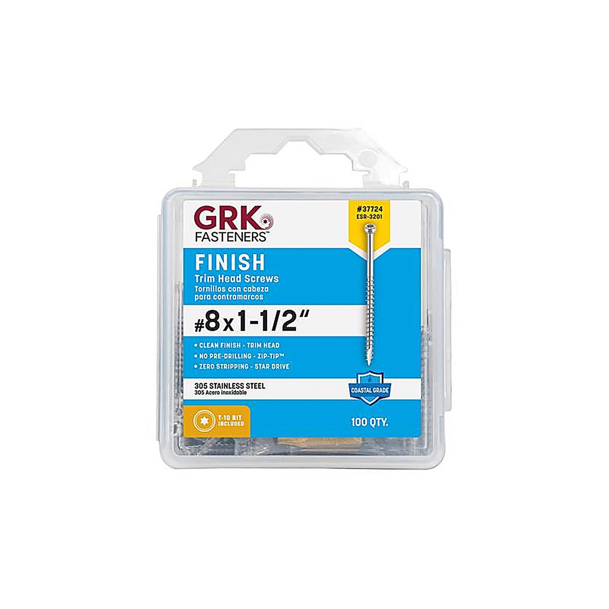 GRK Fasteners 37724 No. 8 x 1-1/2 in. L Star Screws 100/Pack