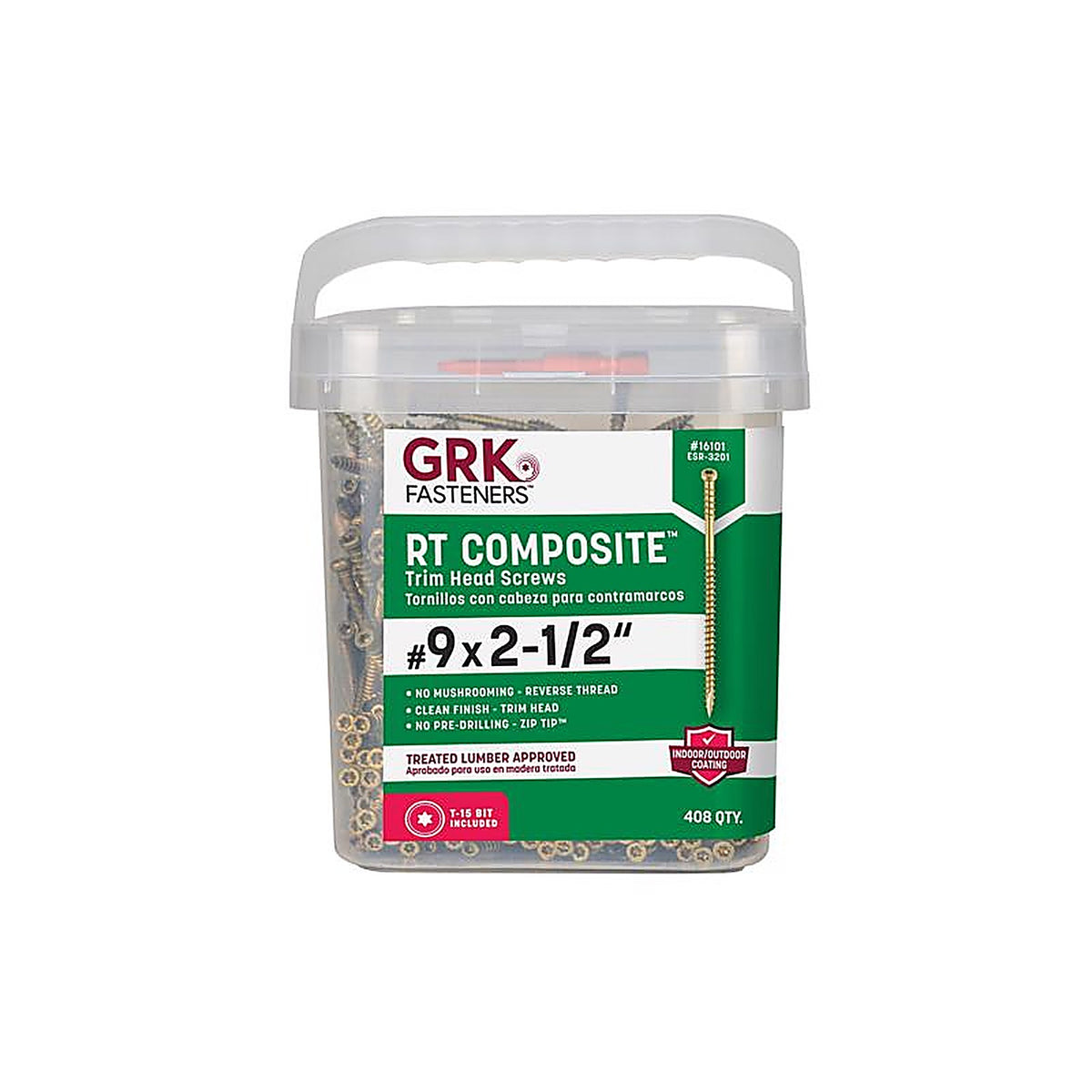 GRK Fasteners 16101 RT Composite No. 9 x 2-1/2 in. L Star Coated Screws 408/Pack