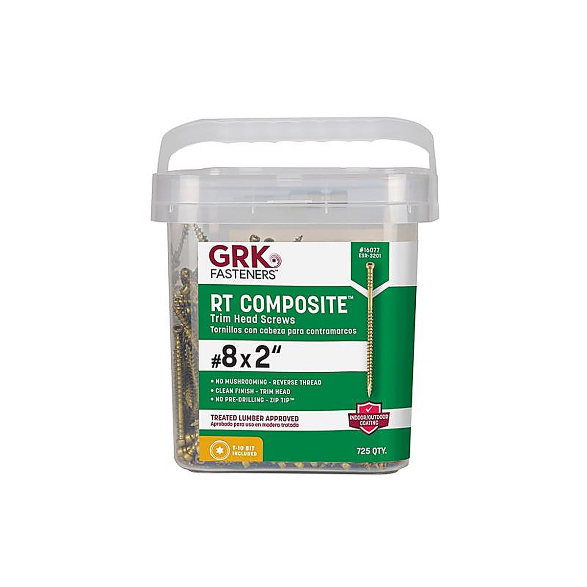 GRK Fasteners 16077 RT Composite No. 8 x 2 in. L Star Coated Screws 725/Pack