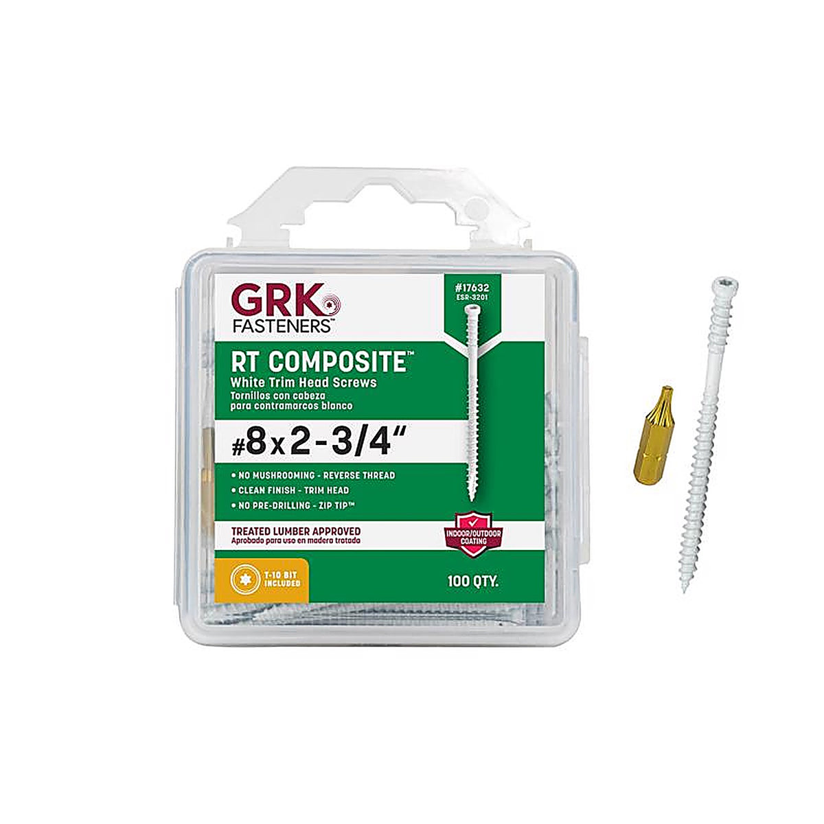 GRK Fasteners 17632 RT Composite No. 8 x 2-3/4 in. L Star Coated Screws 100/Pack