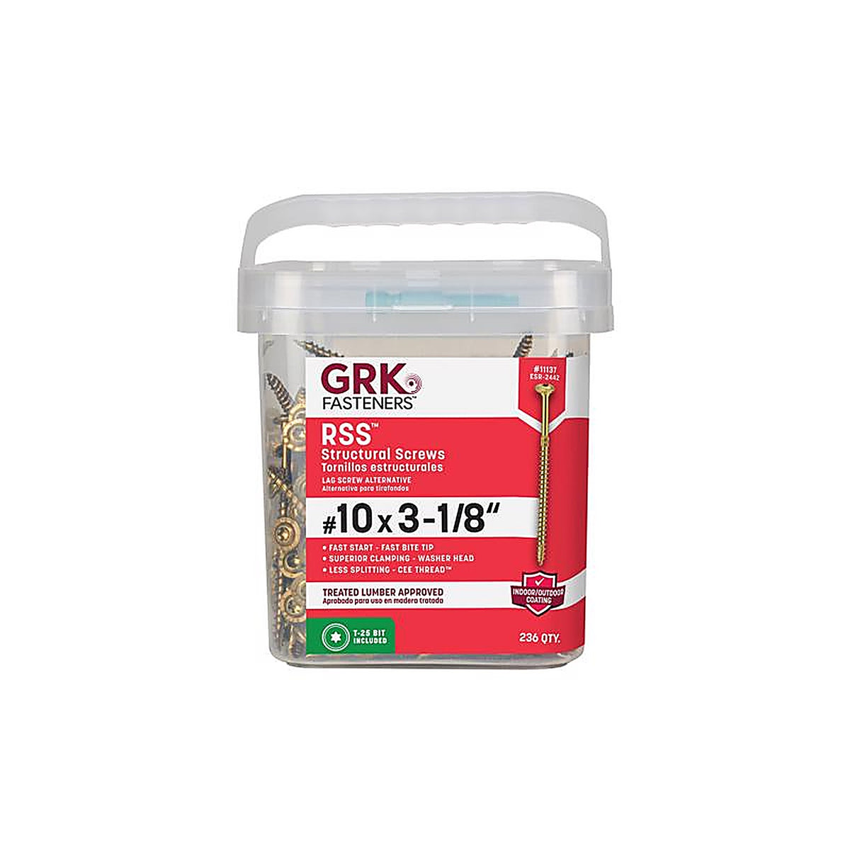 GRK Fasteners 11137 No. 10 x 3-1/8 in. L Star Round Head Construction Screws 236/Pack