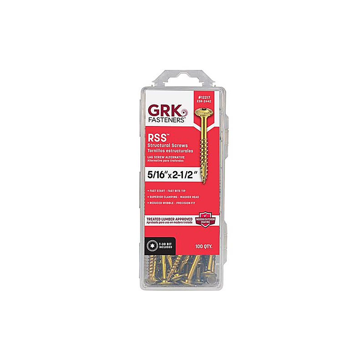 GRK Fasteners 12217 RSS No. 20 x 2-1/2 in. L Star Round Head Construction Screws 100/Pack
