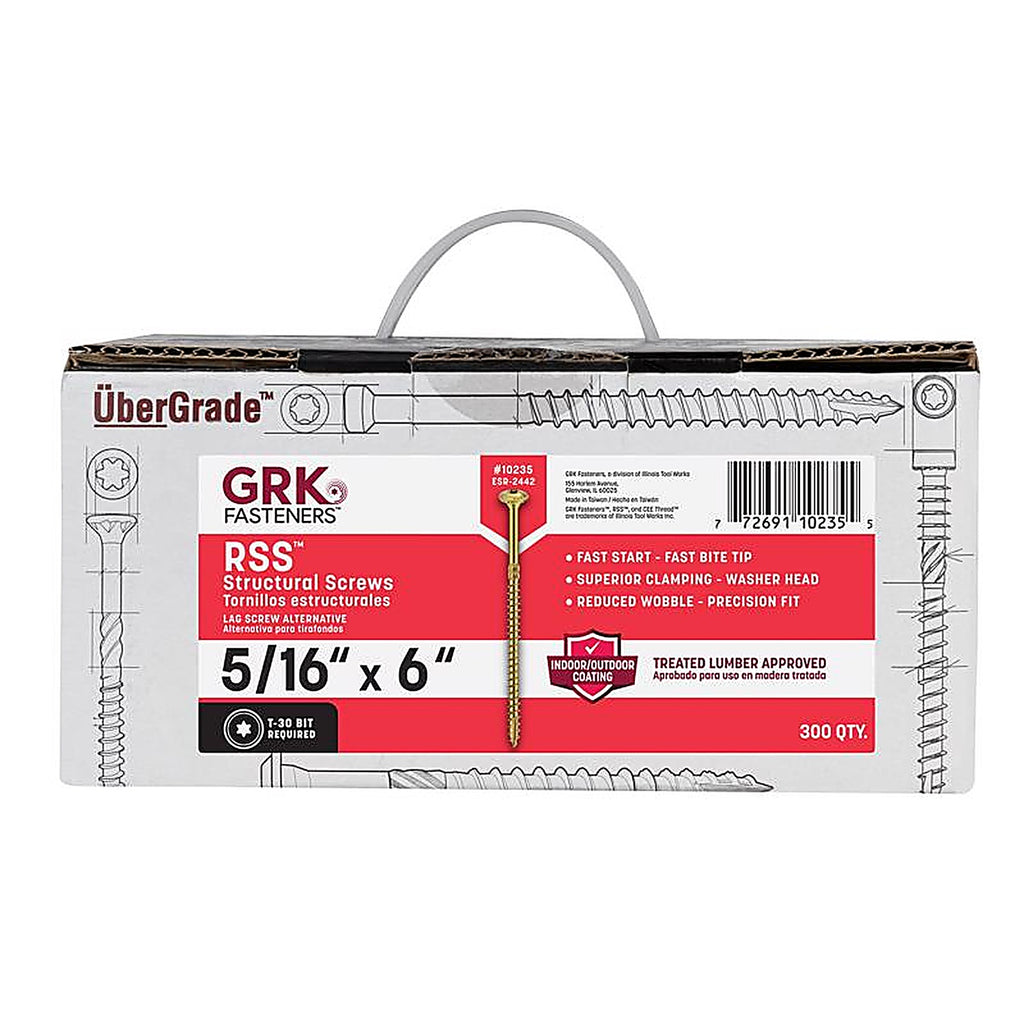 GRK Fasteners 10235 RSS No. 20 x 6 in. L Star Round Head Construction Screws 300/Pack